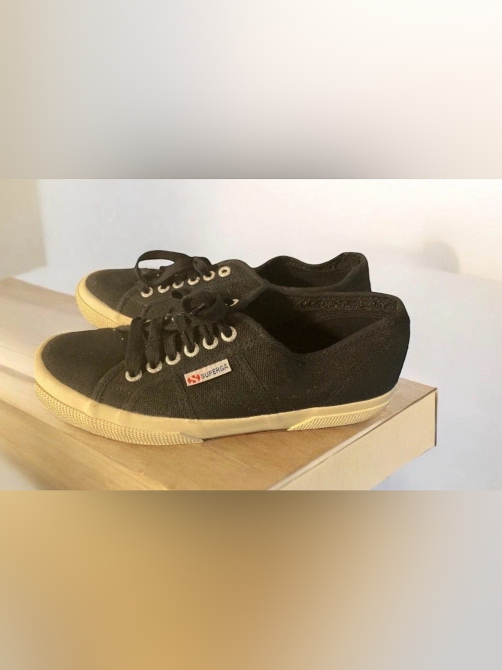 Superga 2750 Classic Canvas Black Lace Up Sneaker Shoes Sz 40 Women’s Sz 9/ 9.5